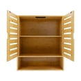 thumbnail image 1 of Wildnix Wall-Mounted Bathroom Cabinet, 3-Tier Bamboo Storage Unit with Lower Open Compartment, Modern Design, Easy Installation, Durable and Practical, 1 of 6