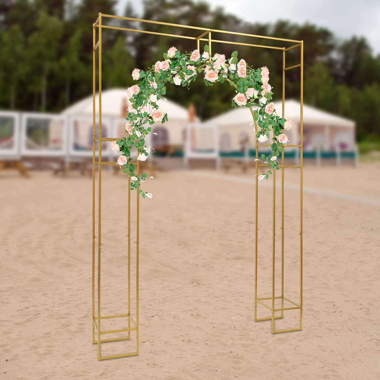 Wildnix Wedding Arch Gold Backdrop Stand – Sturdy Carbon Steel Frame ...