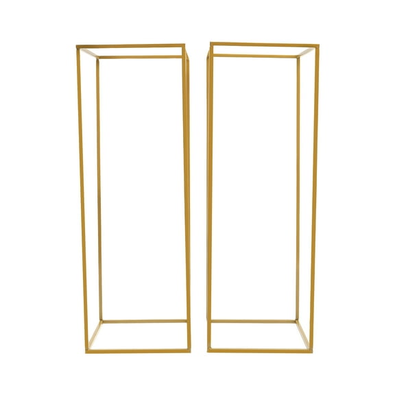 Wildnix Wedding Flower Stand, Gold Iron Floral Rack, Rectangular Shape, Stable and Stylish Floor Standing Design, Modern Geometric Lines for Elegant Wedding Decor