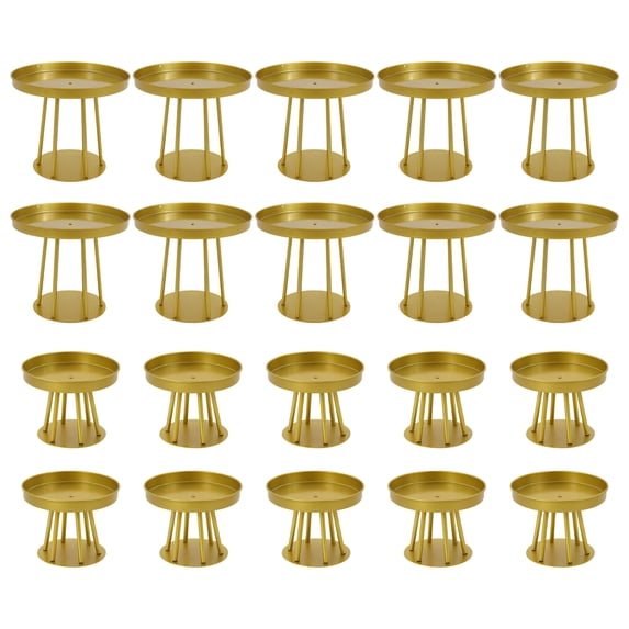 Wildnix Wedding Flower Stands Set of 10, Gold, Round Base, Sturdy Steel Construction, Ideal for Tabletop and Event Decoration