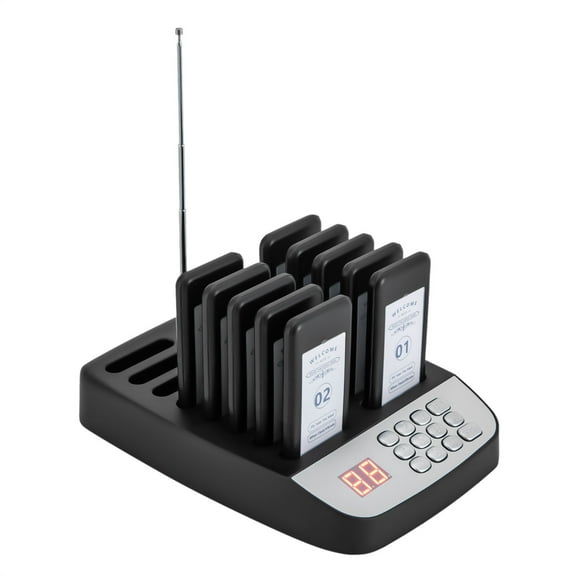 Wildnix Wireless Calling System Pager with Long Distance Transmission (2625ft), Waterproof and Oil-Proof, Multiple Alert Modes, Independent Coding, Suitable for Restaurants and Large Venues