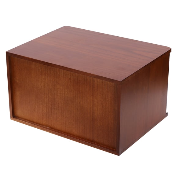 Wildnix Wooden 2-Tier Desktop Storage Box with Drawers, Locking Design, Anti-Slip Pads, and Comfortable Handles for Organized and Tidy Desks