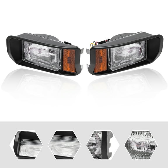 Wildnix for Headlights for 1993 & Up Club Car DS, Turf, Carryall, and Pioneer, 12V Halogen Charger Headlight, Front Left and Right Side