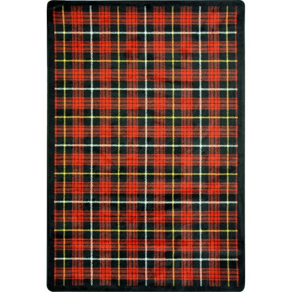 Kaleidoscope - Whimsical Area Rugs Bit O' Scotch, 7'8" x 10'9", Lumberjack Red