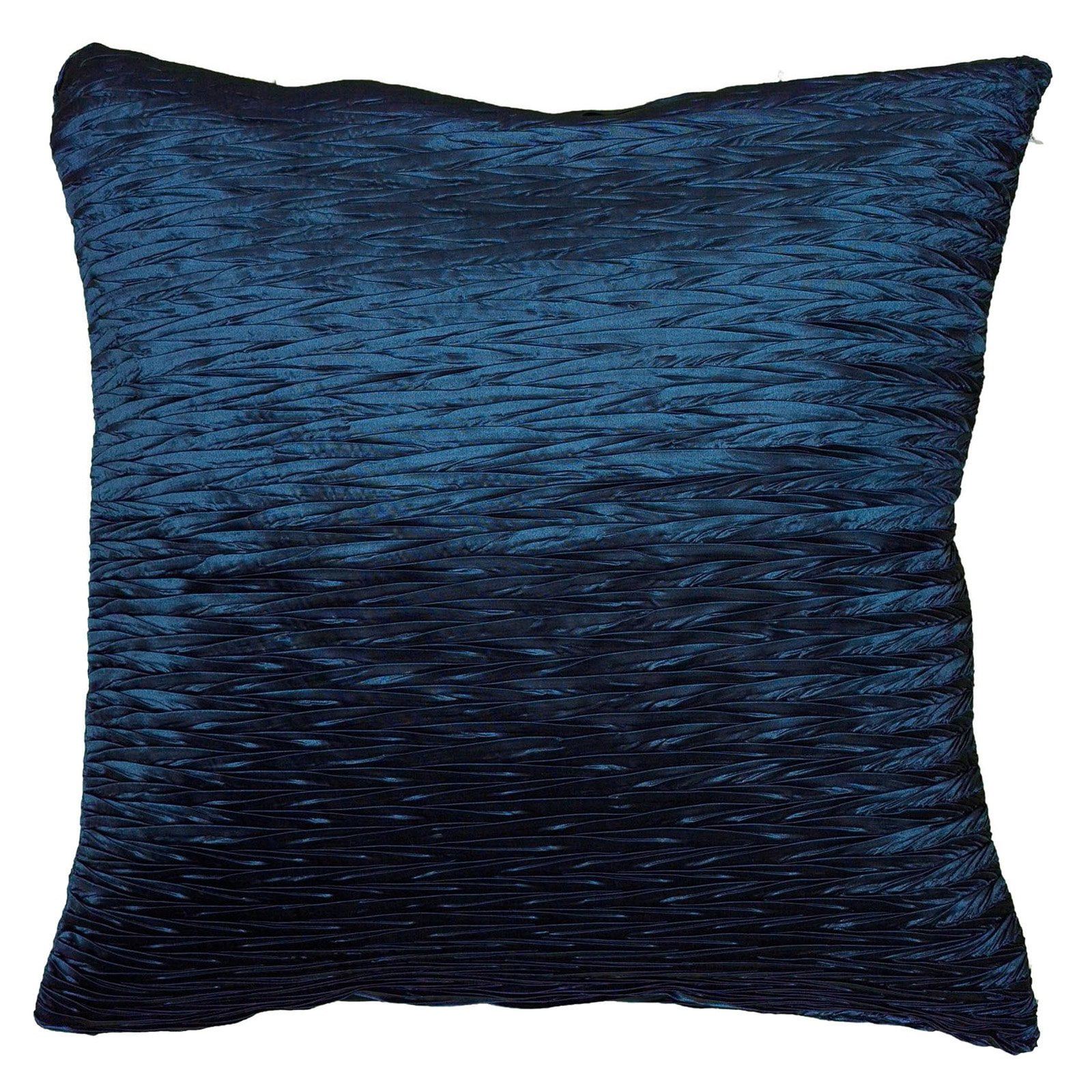 Peacock Blue Crinkled Texture Square Throw Pillow