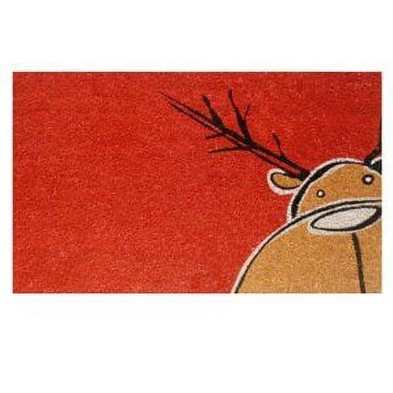 Momentum Mats Christmas Moose Coir Door Mat with Vinyl Backing (17 x 29)