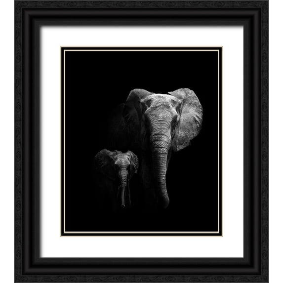 Wildphotoart 15x17 Black Ornate Wood Framed with Double Matting Museum Art Print Titled - Mother And Child