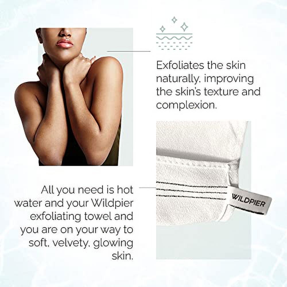 Wildpier Beauty Exfoliating Wash Towel, Washcloth Body Scrub for Bath