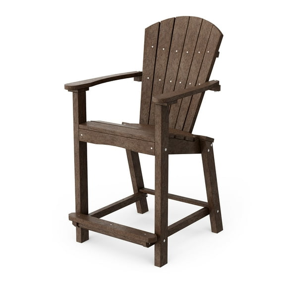 Wildridge Classic 26" High Counter Chair, Tudor Brown - Outdoor Weather Resistant Recycled Plastic Furniture for Patio