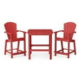 thumbnail image 1 of Wildridge Classic 3-Piece 36" High Counter Set, Cardinal Red - Outdoor Weather Resistant Recycled Plastic Furniture for Patio, 1 of 6