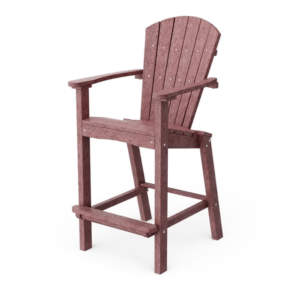 Wildridge Classic 30" High Bar Chair, Cherrywood - Outdoor Weather Resistant Recycled Plastic Furniture for Patio