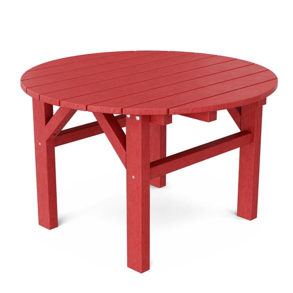 Wildridge Classic 33" Occasional Table, Cardinal Red - Outdoor Weather Resistant Recycled Plastic Furniture for Patio