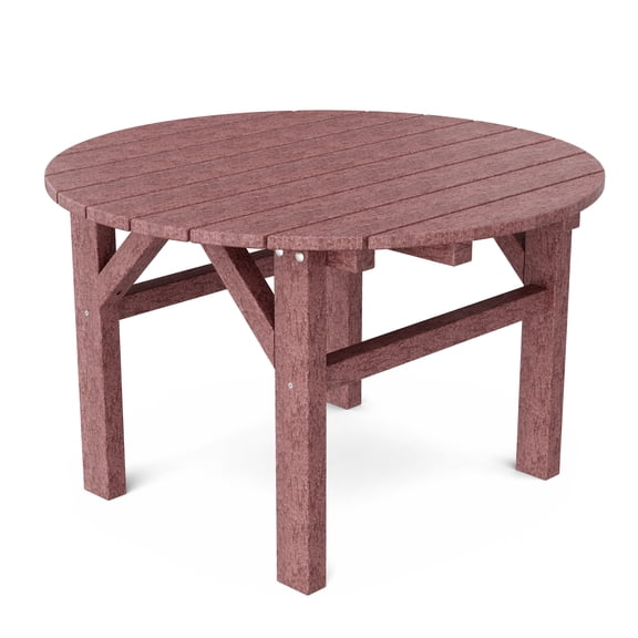 Wildridge Classic 33" Occasional Table, Cherrywood - Outdoor Weather Resistant Recycled Plastic Furniture for Patio