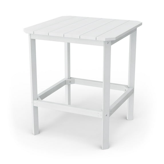 Wildridge Classic 40" High Bar Table, White - Outdoor Weather Resistant Recycled Plastic Furniture for Patio