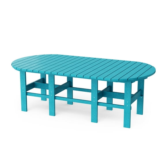 Wildridge Classic 44"x84" Dining Table, Aruba Blue - Outdoor Weather Resistant Recycled Plastic Furniture for Patio