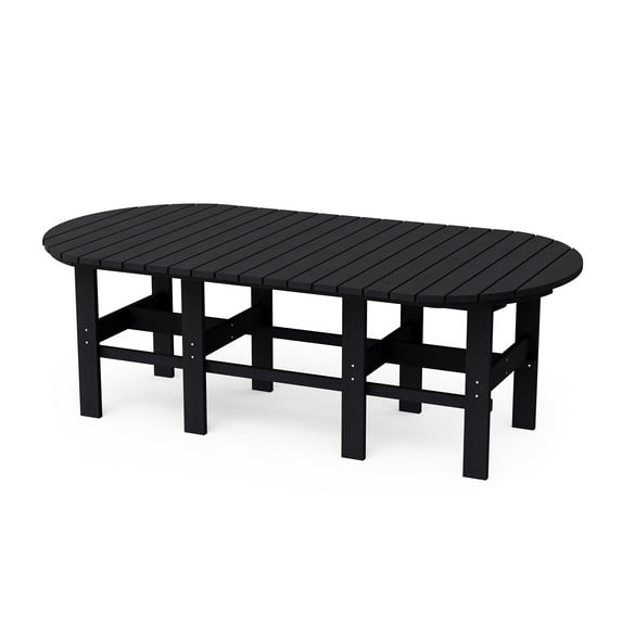 Wildridge Classic 44"x84" Dining Table, Black - Outdoor Weather Resistant Recycled Plastic Furniture for Patio