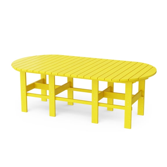 Wildridge Classic 44"x84" Dining Table, Lemon Yellow - Outdoor Weather Resistant Recycled Plastic Furniture for Patio