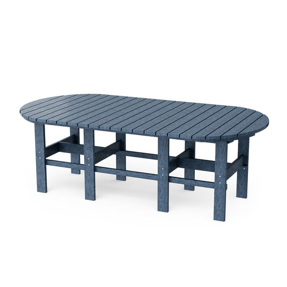 Wildridge Classic 44"x84" Dining Table, Patriot Blue - Outdoor Weather Resistant Recycled Plastic Furniture for Patio