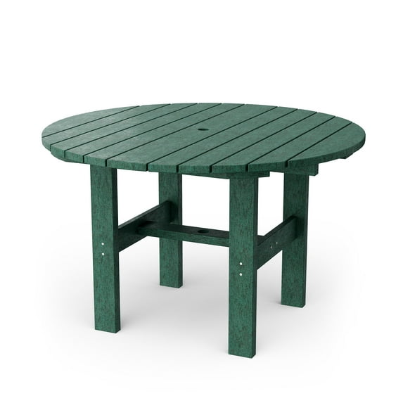 Wildridge Classic 46" Round Dining Table, Turf Green - Outdoor Weather Resistant Recycled Plastic Furniture for Patio