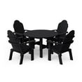 thumbnail image 1 of Wildridge Classic 5-Piece 46" Round Dining Set with Deck Chairs, Black - Outdoor Weather Resistant Recycled Plastic Furniture for Patio, 1 of 6