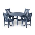 thumbnail image 1 of Wildridge Classic 5-Piece 46" Round Dining Set with Dining Chairs, Patriot Blue - Outdoor Weather Resistant Recycled Plastic Furniture for Patio, 1 of 1