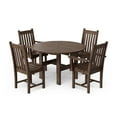 thumbnail image 1 of Wildridge Classic 5-Piece 46" Round Dining Set with Dining Chairs, Tudor Brown - Outdoor Weather Resistant Recycled Plastic Furniture for Patio, 1 of 1