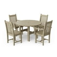 thumbnail image 1 of Wildridge Classic 5-Piece 46" Round Dining Set with Dining Chairs, Weathered Wood - Outdoor Weather Resistant Recycled Plastic Furniture for Patio, 1 of 1