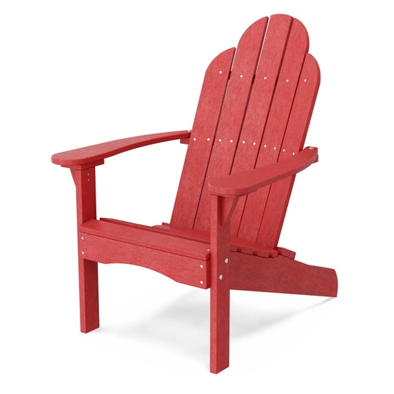 Wildridge Classic Adirondack Chair, Cardinal Red - Outdoor Weather Resistant Poly Furniture for Patio