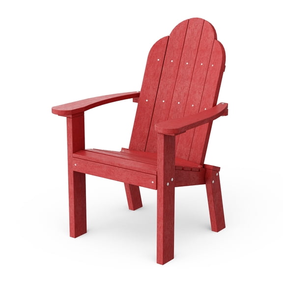 Wildridge Classic Adirondack Dining Chair, Cardinal Red - Outdoor Weather Resistant Recycled Plastic Furniture for Patio
