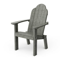 Wildridge Classic Adirondack Dining Chair, Dark Gray - Outdoor Weather Resistant Recycled Plastic Furniture for Patio