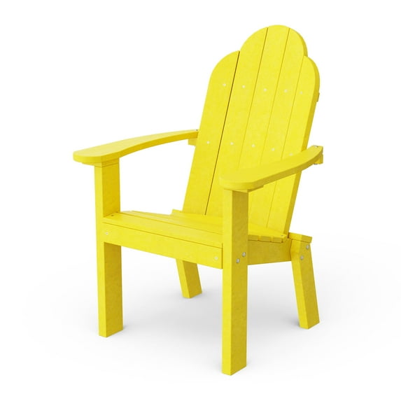 Wildridge Classic Adirondack Dining Chair, Lemon Yellow - Outdoor Weather Resistant Recycled Plastic Furniture for Patio