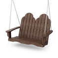 thumbnail image 1 of Wildridge Classic Adirondack Porch Swing, Tudor Brown - Outdoor Weather Resistant Recycled Plastic Furniture for Patio, 1 of 4