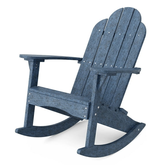 Wildridge Classic Adirondack Rocking Chair, Patriot Blue - Outdoor Weather Resistant HDPE Rocking Chair for Patio, Deck, Fire Pit