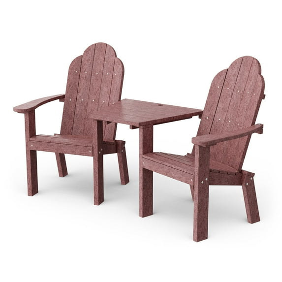 Wildridge Classic Deck Chair Tete-A-Tete, Cherrywood - Outdoor Weather Resistant HDPE Furniture for Patio