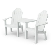 Wildridge Classic Deck Chair Tete-A-Tete, White - Outdoor Weather Resistant HDPE Furniture for Patio