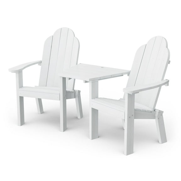 Wildridge Classic Deck Chair Tete-A-Tete, White - Outdoor Weather Resistant HDPE Furniture for Patio