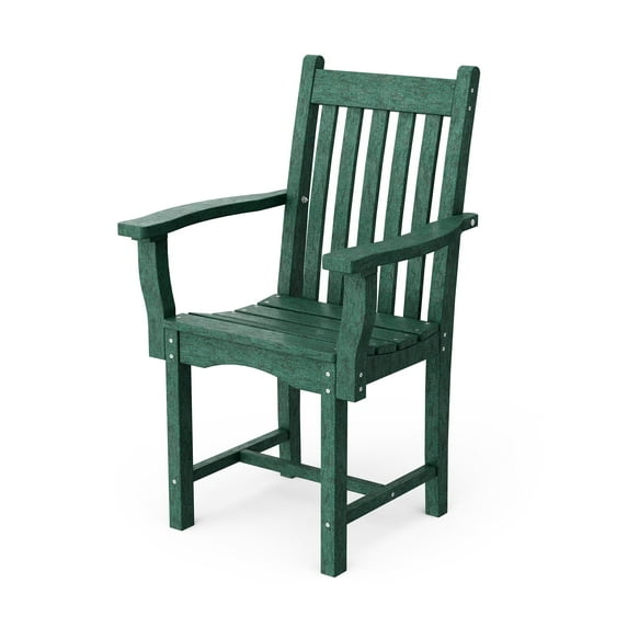 Wildridge Classic Dining Arm Chair, Turf Green - Outdoor Weather Resistant Recycled Plastic Furniture for Patio