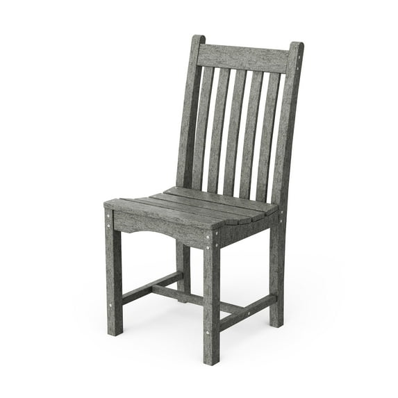 Wildridge Classic Dining Side Chair, Dark Gray - Outdoor Weather Resistant Recycled Plastic Furniture for Patio