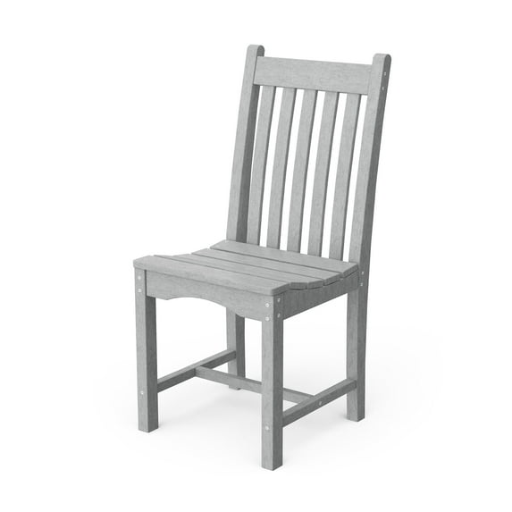 Wildridge Classic Dining Side Chair, Light Gray - Outdoor Weather Resistant Recycled Plastic Furniture for Patio