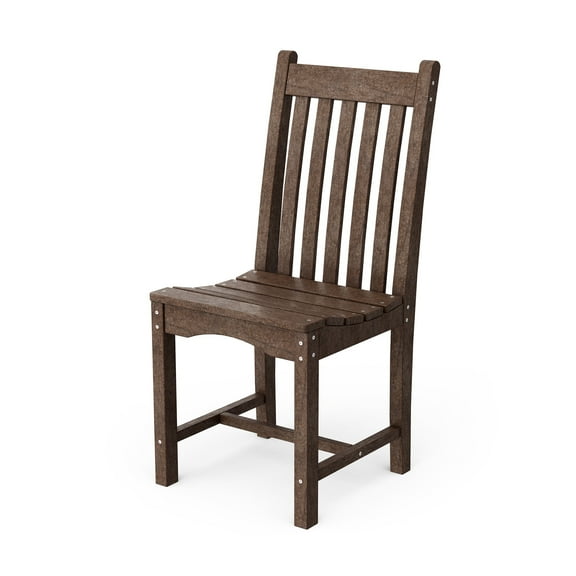 Wildridge Classic Dining Side Chair, Tudor Brown - Outdoor Weather Resistant Recycled Plastic Furniture for Patio