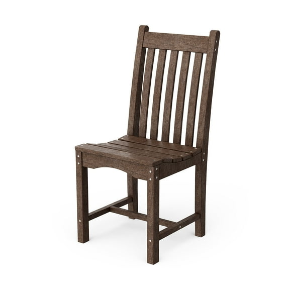 Wildridge Classic Dining Side Chair, Tudor Brown - Outdoor Weather Resistant Recycled Plastic Furniture for Patio