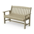 thumbnail image 1 of Wildridge Classic Mission Bench, Weathered Wood - Outdoor Weather Resistant Poly Lumber Bench for Patio, Deck, Garden, 1 of 4