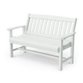 thumbnail image 1 of Wildridge Classic Mission Bench, White - Outdoor Weather Resistant Poly Lumber Bench for Patio, Deck, Garden, 1 of 4