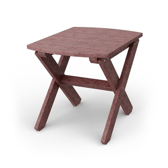 Wildridge Classic Rectangular Side Table, Cherrywood - Outdoor Weather Resistant Recycled Plastic Furniture for Patio