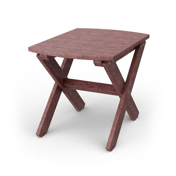 Wildridge Classic Rectangular Side Table, Cherrywood - Outdoor Weather Resistant Recycled Plastic Furniture for Patio
