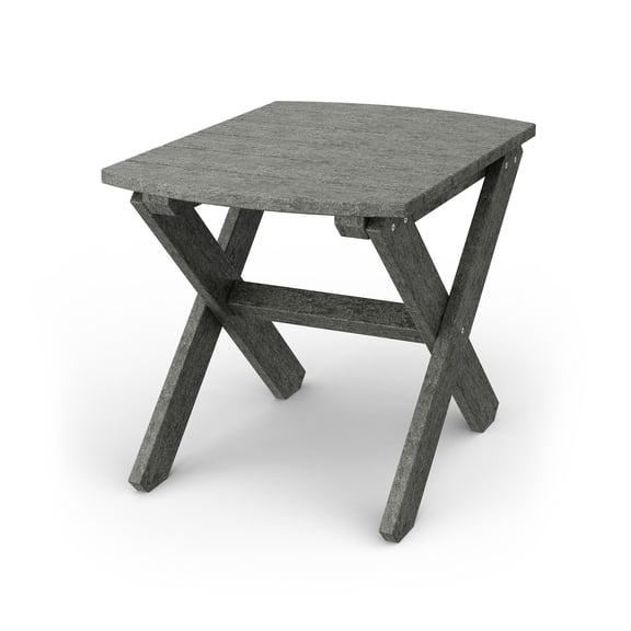 Wildridge Classic Rectangular Side Table, Dark Gray - Outdoor Weather Resistant Recycled Plastic Furniture for Patio
