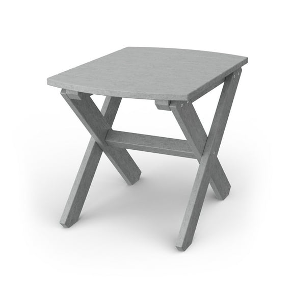 Wildridge Classic Rectangular Side Table, Light Gray - Outdoor Weather Resistant Recycled Plastic Furniture for Patio