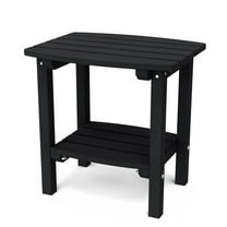 Wildridge Classic Side Table, Black - Outdoor Weather Resistant Recycled Plastic Furniture for Patio