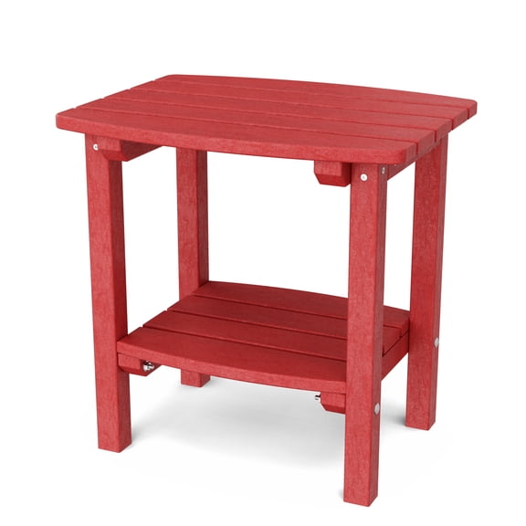 Wildridge Classic Side Table, Cardinal Red - Outdoor Weather Resistant Recycled Plastic Furniture for Patio