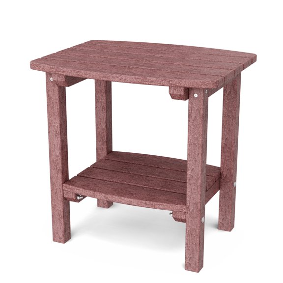 Wildridge Classic Side Table, Cherrywood - Outdoor Weather Resistant Recycled Plastic Furniture for Patio
